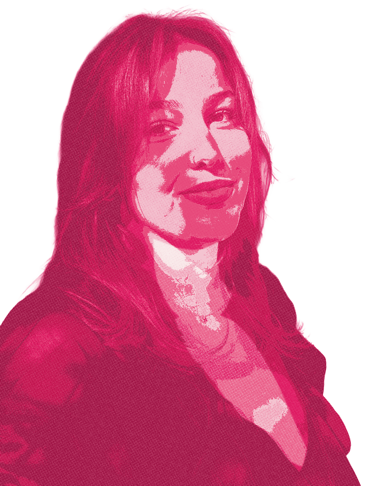 Portrait de Lilia Ben Sebti en trame rose